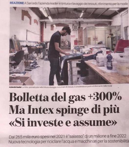 Bolletta del gas +300%. Ma INTEX spinge di più: 